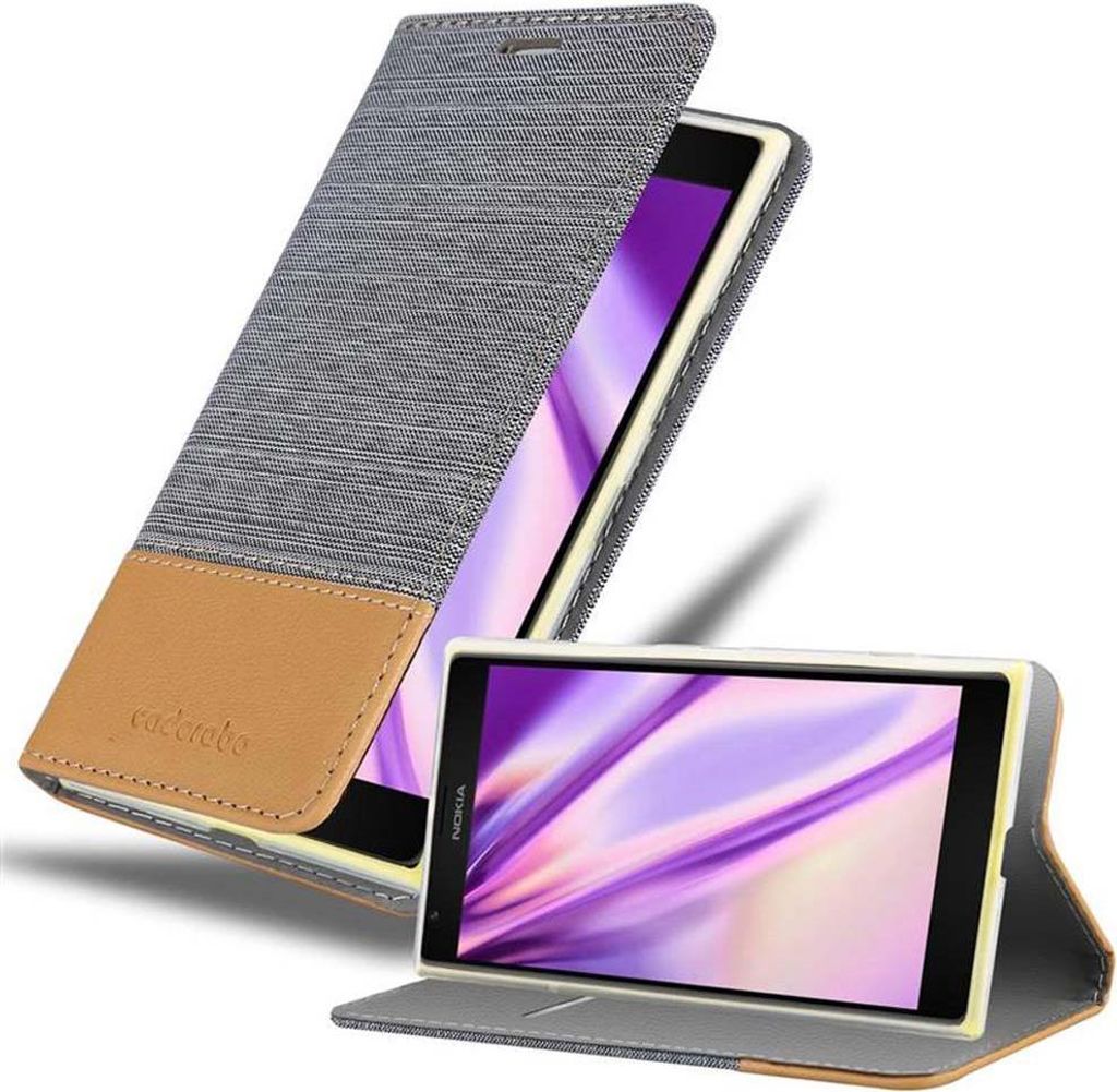 Cadorabo Hülle für Nokia Lumia 1520 Schutzhülle in Grau Handy Hülle Etui Book Case Cover