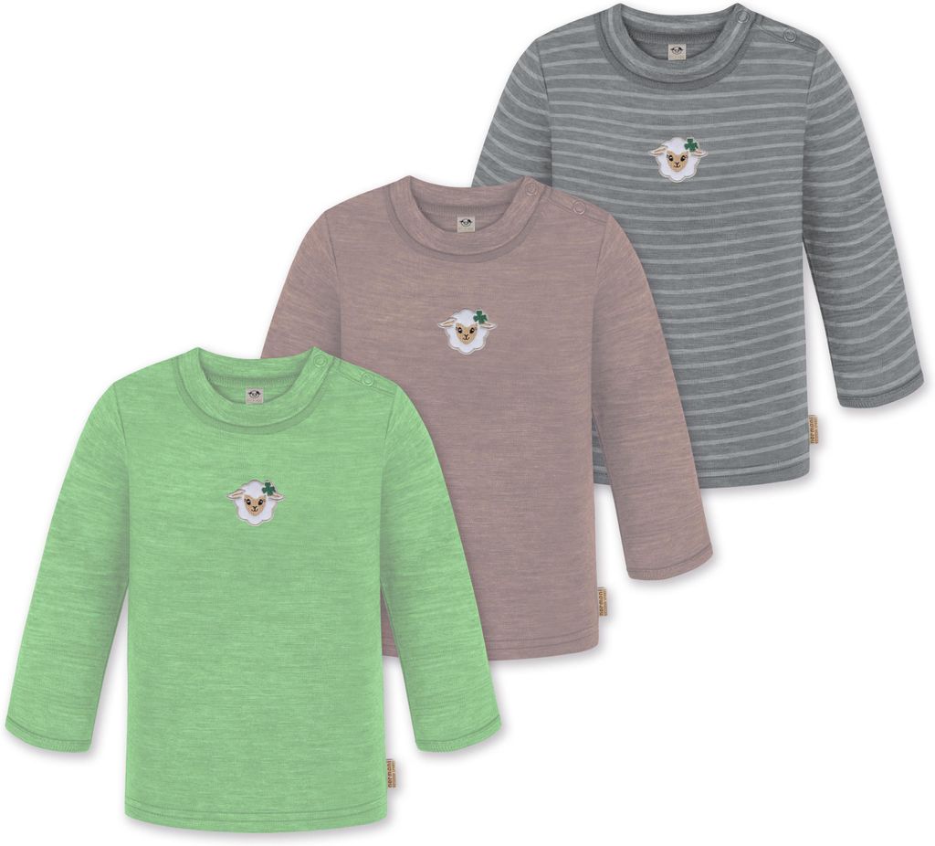 normani 3er Pack Baby Merino Longsleeve