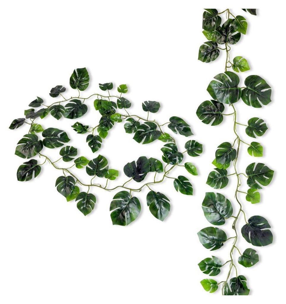 Girlande Monstera 180 cm realistische Blätter in Grüntönen Produktbild 