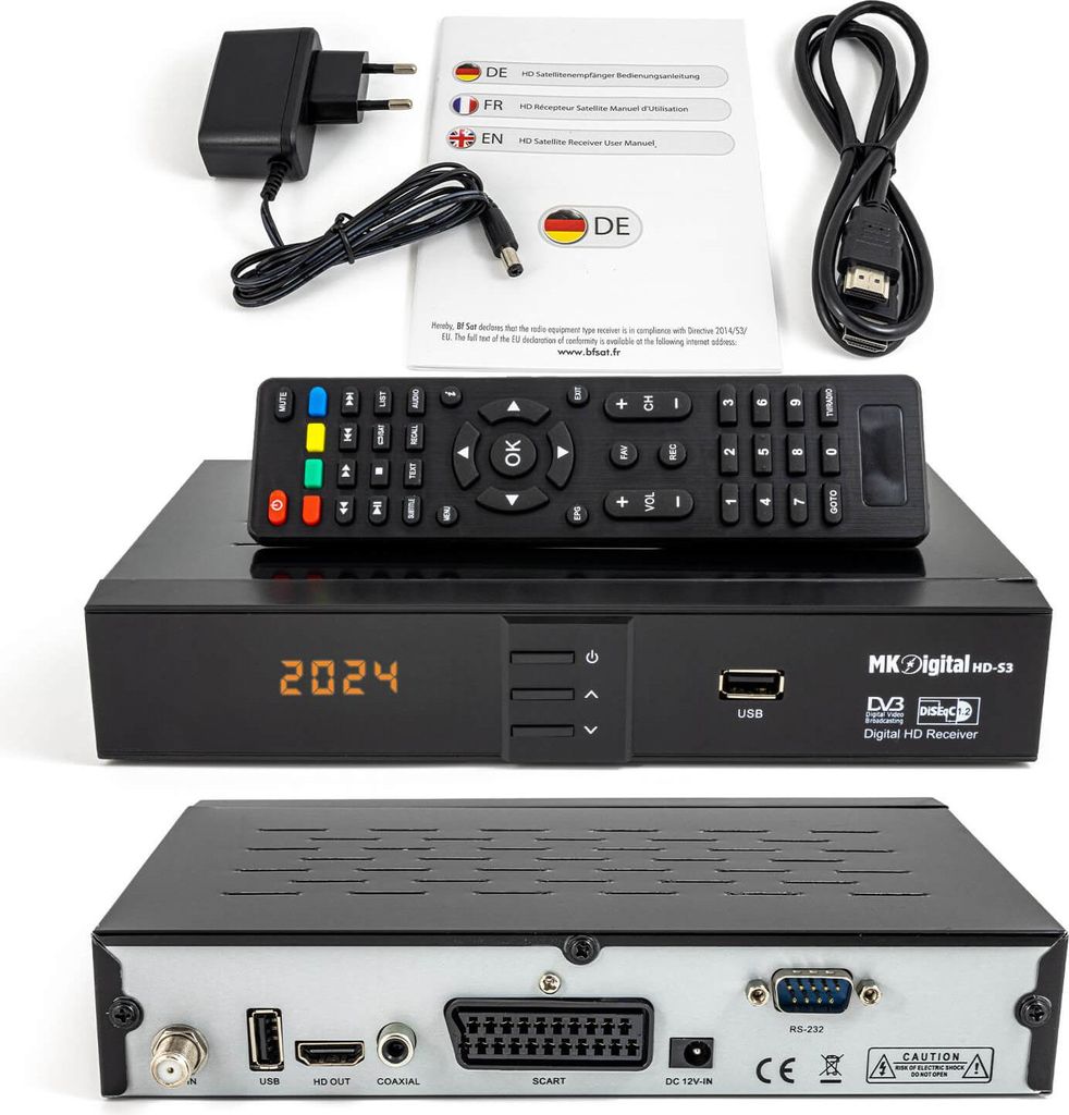 MK-Digital S3 HD SAT-Receiver DVB-S2 FTA+HDMI+SCART HD Produktbild 