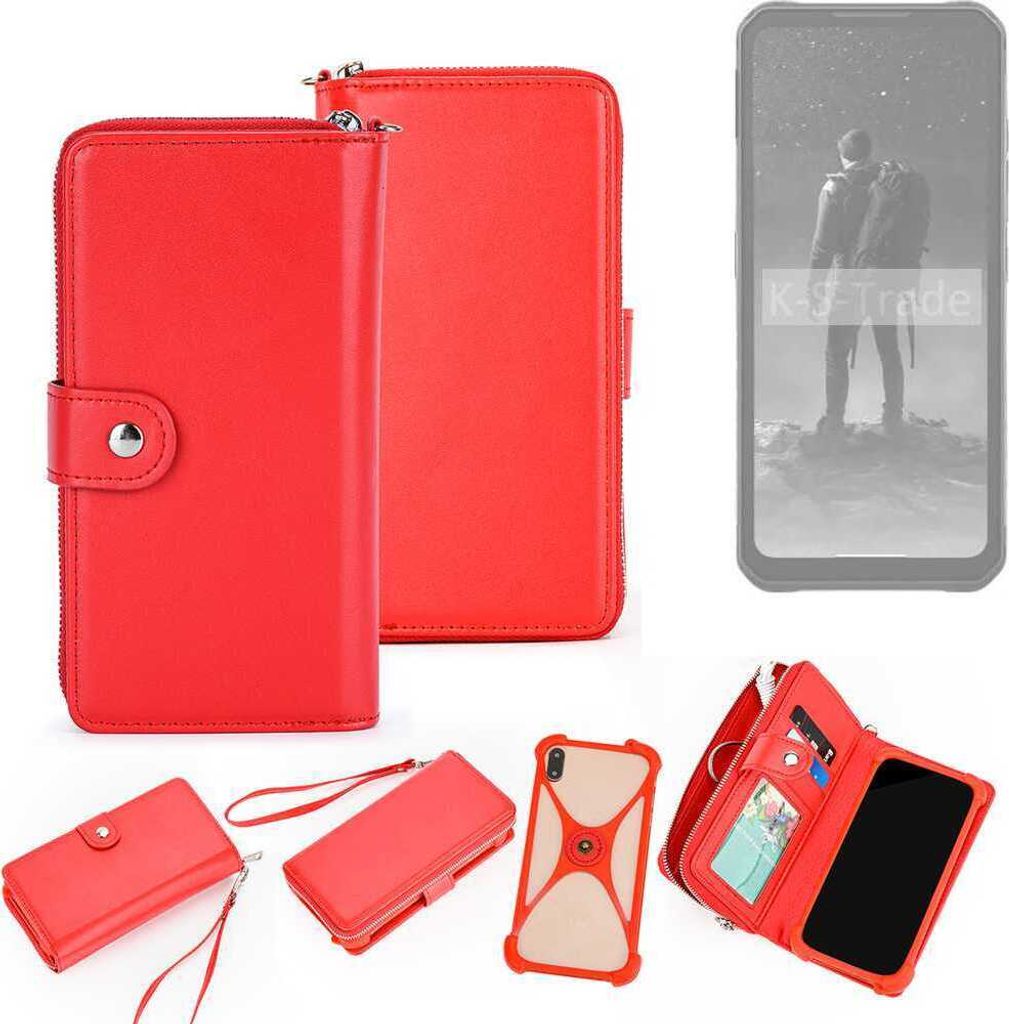 K-S-Trade 2in1 Schutzhülle Portemonnee Handyhülle mit Bumper kompatibel mit iiiF150 Raptor LTD Hülle Case Etui Geldbörse Smartphone rot (1x)