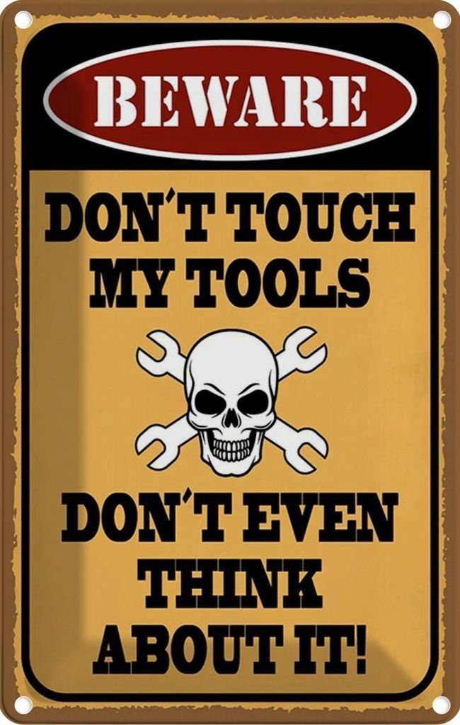 vianmo Blechschild 18x12 cm don ́t touch my tools