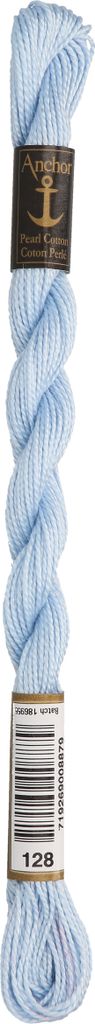 Anchor Perlgarn Stärke 5 4585000-00128 aquamarin Stickgarn, 100 % Baumwolle, 5g Strängchen