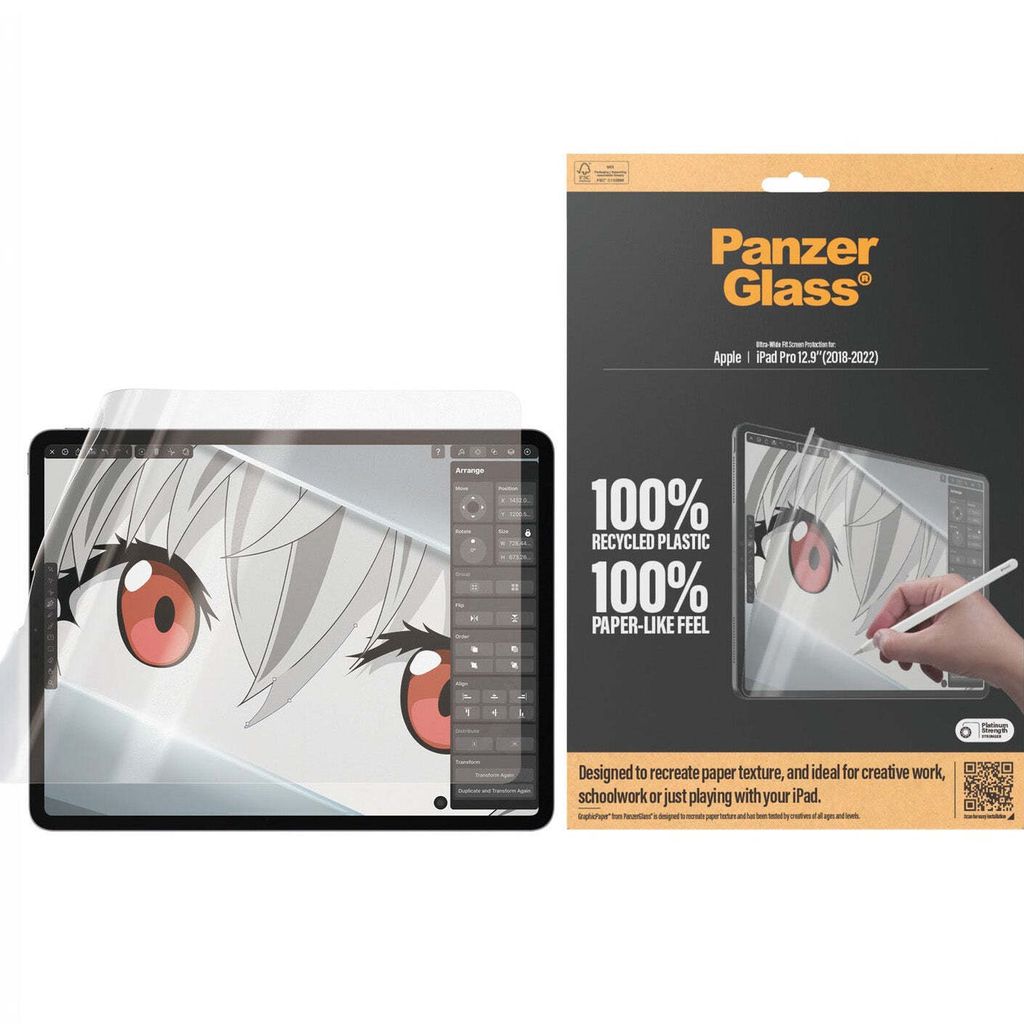 PanzerGlass GraphicPaper - Bildschirmschutz für Tablet - ultrabreite Passform - Folie - für Apple 12.9-inch iPad Pro (3. Generation, 4. Generatio...