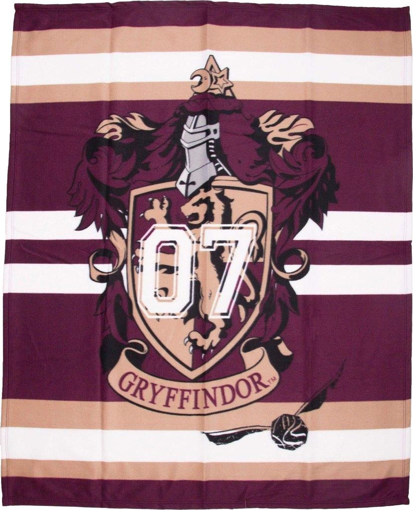 Harry Potter - Gryffindor Decke, Fleece TC596 (150 cm x 100 cm) (Rot/Braun/Weiß)