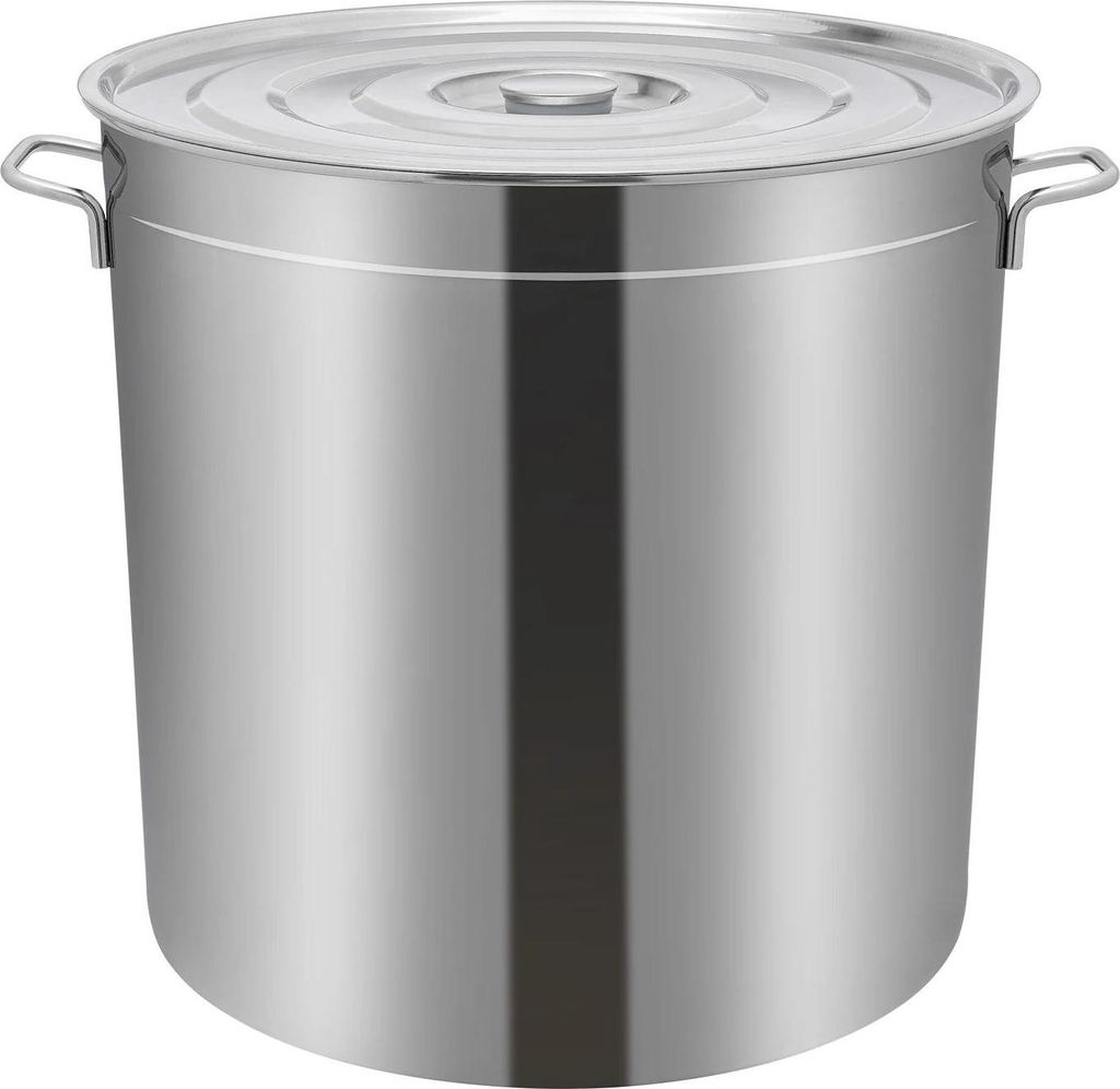 Suppentopf - Großtopf - Mit Deckel und Korb - Edelstahl 201 - 50 L Topf - 40 L Korb - 50 cm Höhe - Silber
