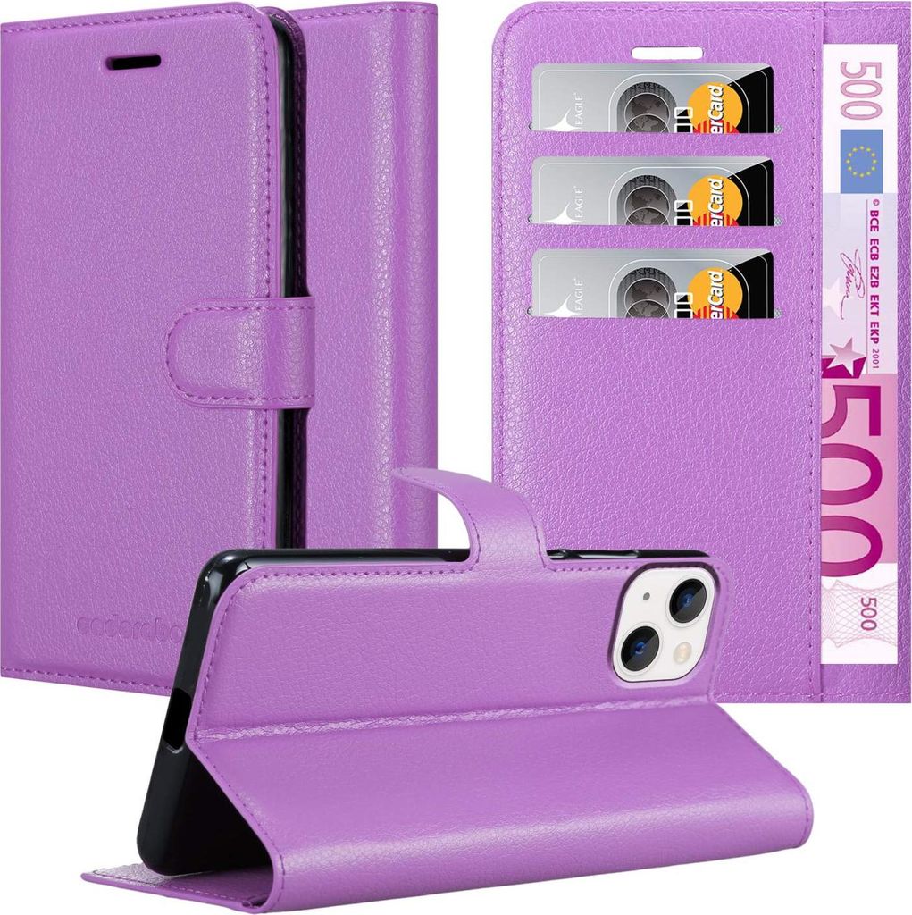 Cadorabo Hülle für Apple iPhone 14 Schutz Hülle in Lila Handyhülle Etui Case Cover Magnetverschluss