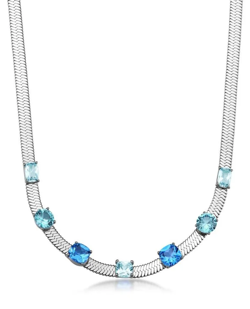 Collier Hadek Dreaming BIG05 : Bijou hypoallergénique en zircons bleus