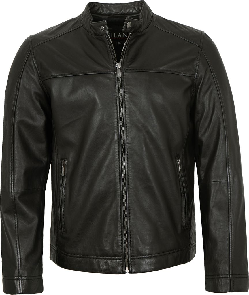 Jilani - Herren Lederjacke Lammnappa schwarz : 58