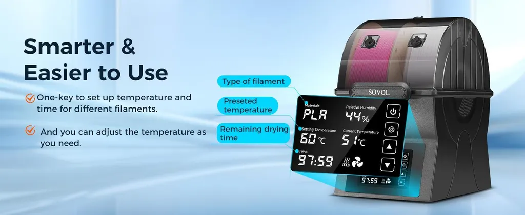 Sèche-filament 3D SH02 avec Résistance PTC et Boîte Hermétique Pro - 11