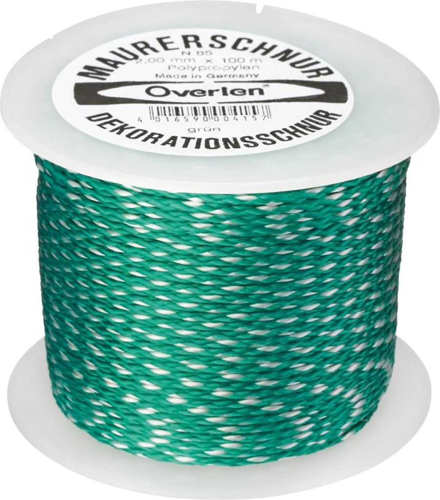 Cordeau de maçon L.100m D.2mm 65kg PP vert/blanc Image du produit 