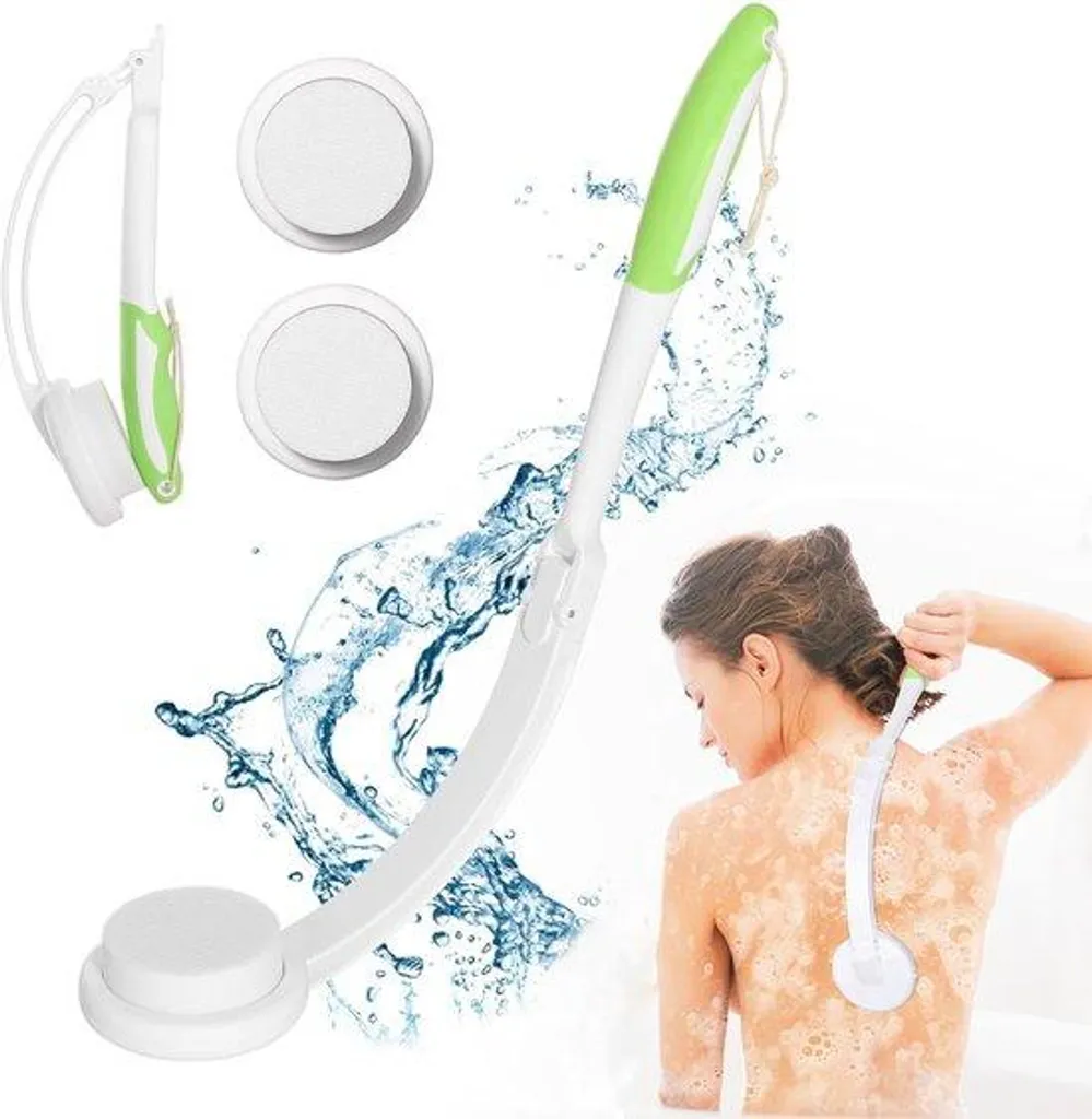 Kit applicateur de crème pour le dos pliable avec 3 tampons de rechange