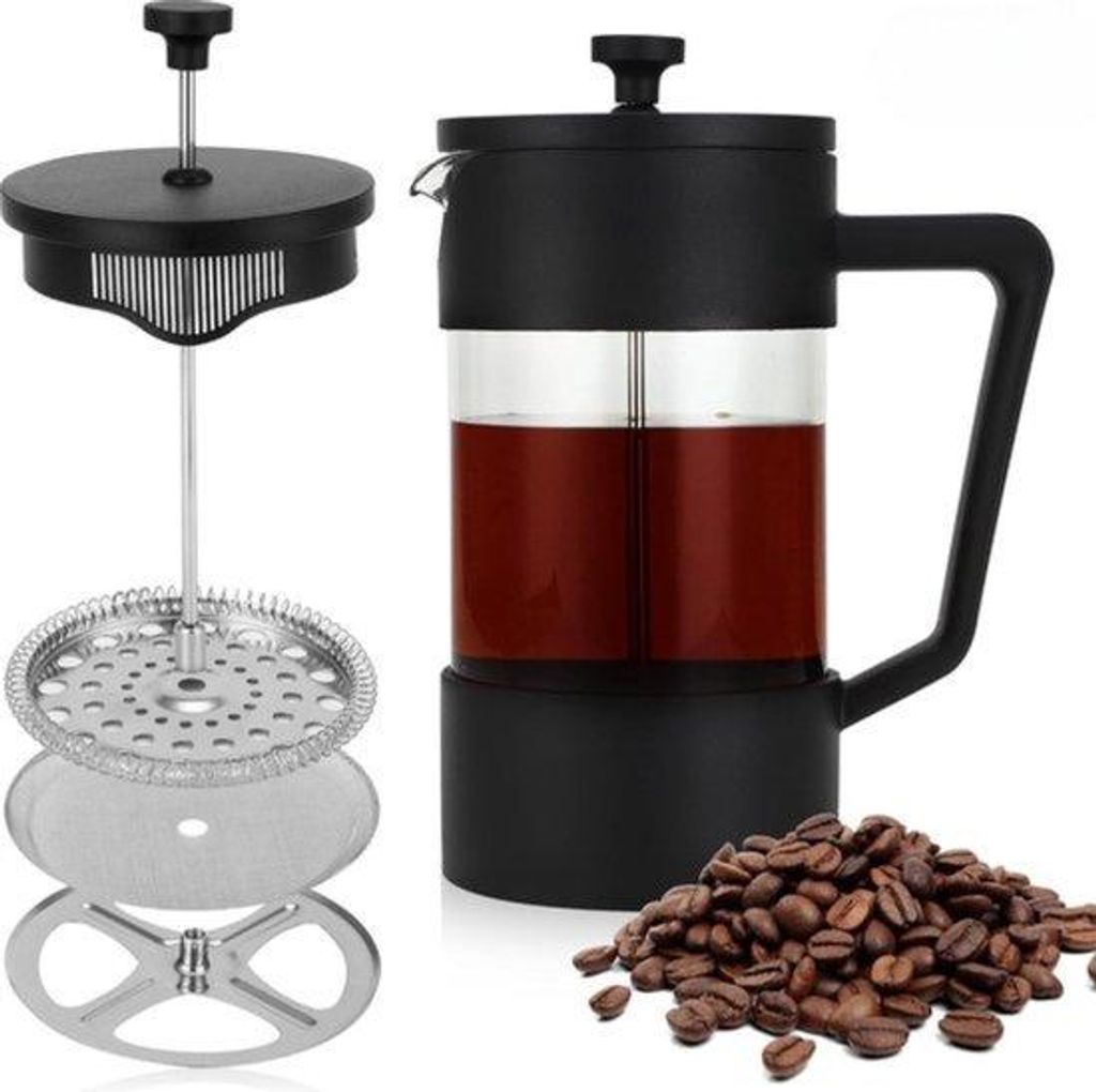 Kaffeebereiter aus Edelstahl, schwarz, kompakt