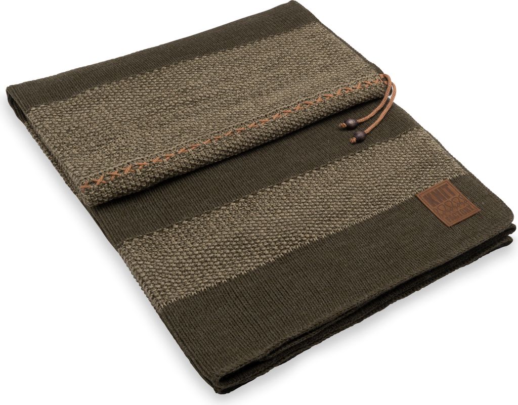 Knit Factory Roxx Plaid - Grün/Olive - 160x130 cm