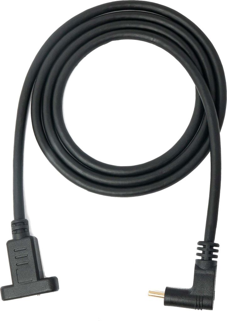 SYSTEM-S USB 3.1 Kabel 100 cm Typ C Stecker zu Buchse Schraube Winkel in Schwarz