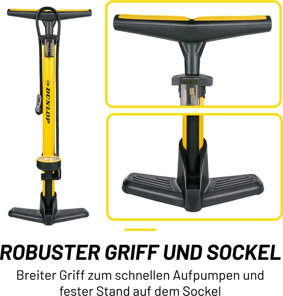 Pompe à Pied AARON Sport One – Manomètre, Double Tête Universelle, 160 Psi Pour VAE/VTT/route