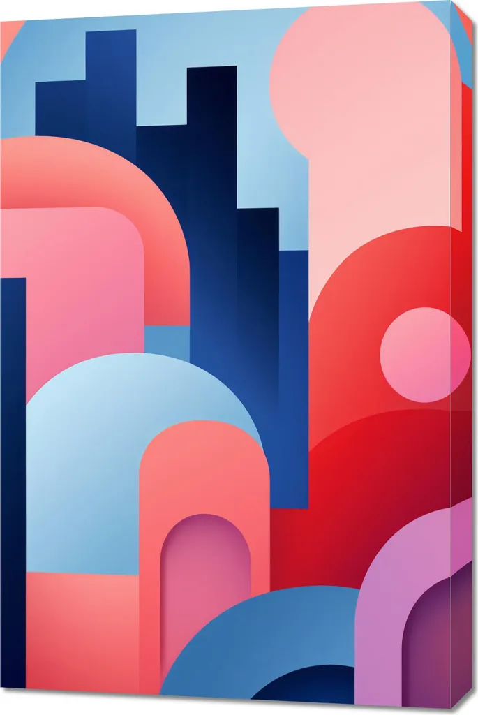 Tableau Ville des couleurs 60 x 90 cm pour déco de salon contemporaine