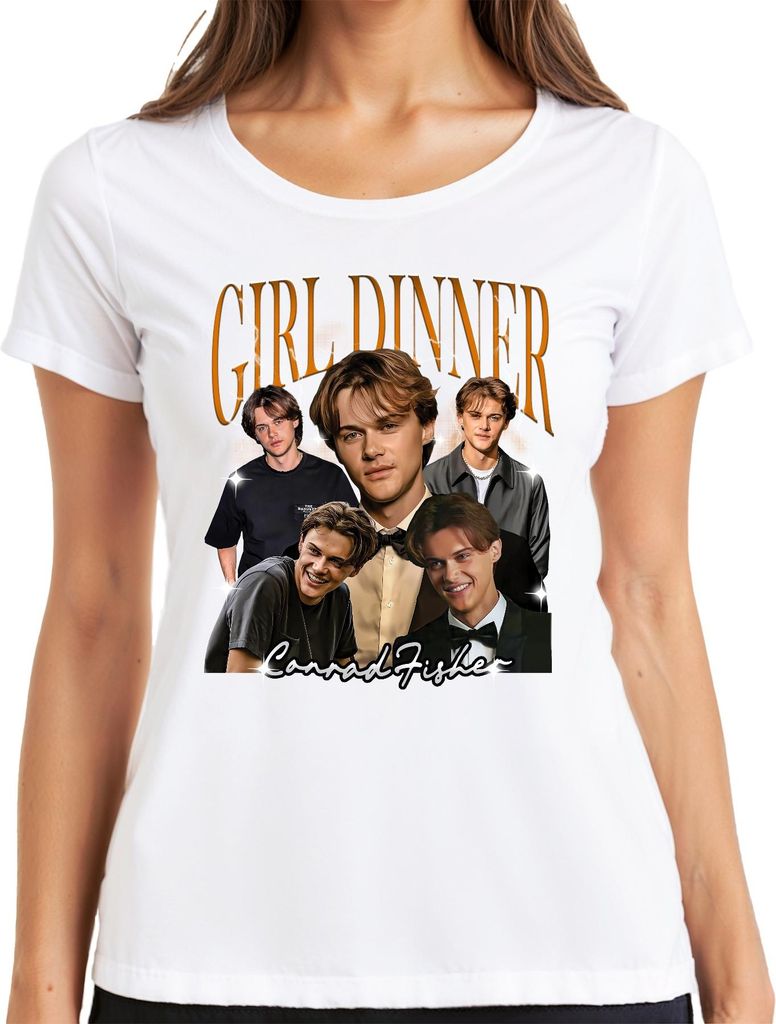 Girl Dinner Conrad Fischer The Summer I Turned Pretty 90s Bootleg Damen T-Shirt, Weiß, S