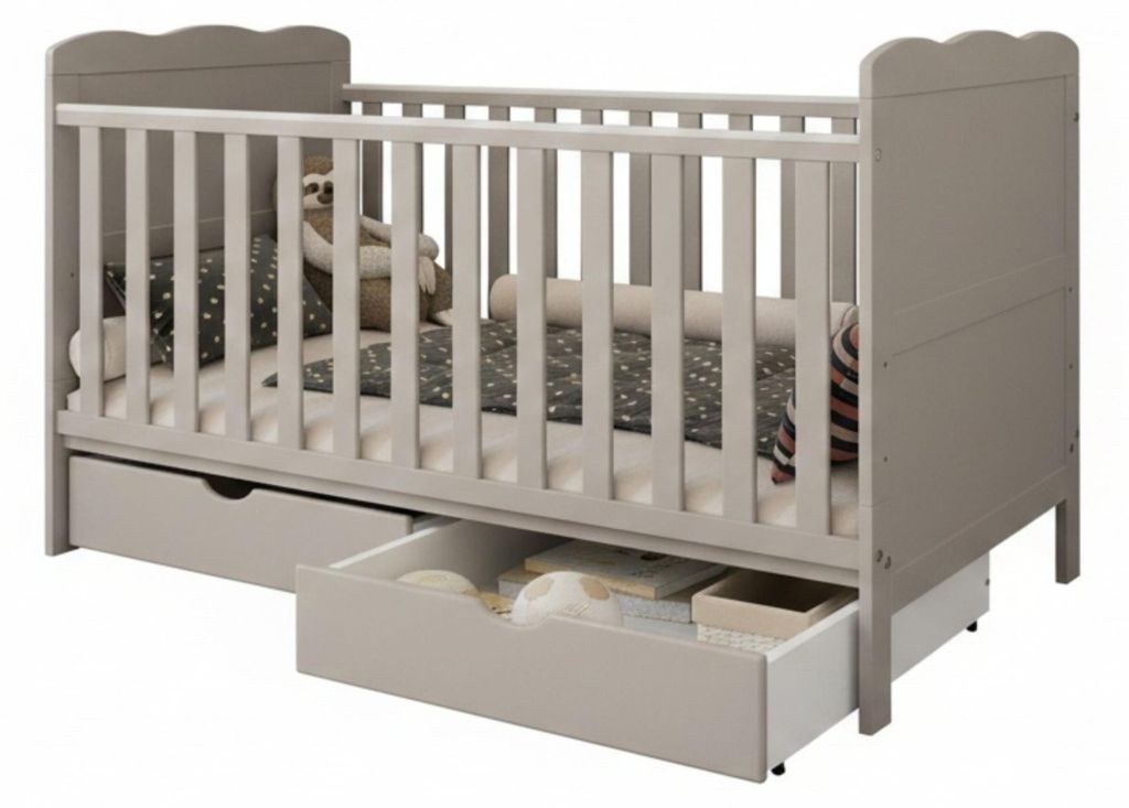 ISABEL Babybett 2in1 140x70 cm Kaschmir mit 2 Schubladen, Produktbild 