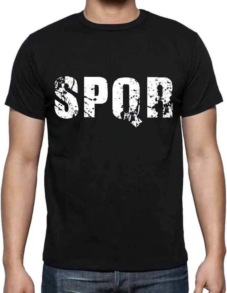 Herren Grafik T-Shirt Spqr Öko-Verantwortlich Vintage Jahrgang Kurzarm Lustige Druck Geburtstag Geschenk Mann