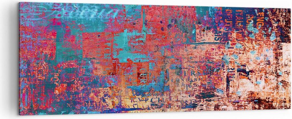 Bild auf Leinwand - Leinwandbild - Graffiti modern - 140x50cm - Wand Bild - Wanddeko - Wandbilder - Leinwanddruck - Bilder - Kunstdruck - Wanddekor...