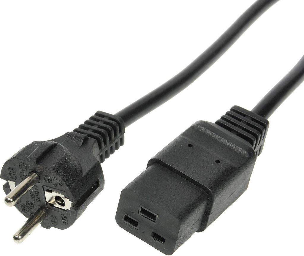 PremiumCord Netzgerät C19 230V zu UPS 3m, 16A, schwarz