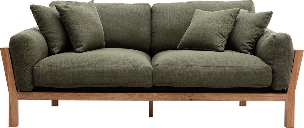 Miliboo - KYO Khaki skandinavisches 3-Sitzer-Sofa mit abnehmbaren Bezügen