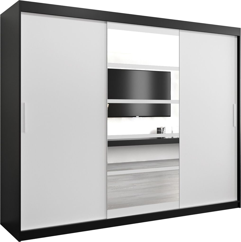 Kleiderschrank, Schiebetürenschrank Schlafzimmer, Schrank mit Spiegel ROMA 1 250 cm