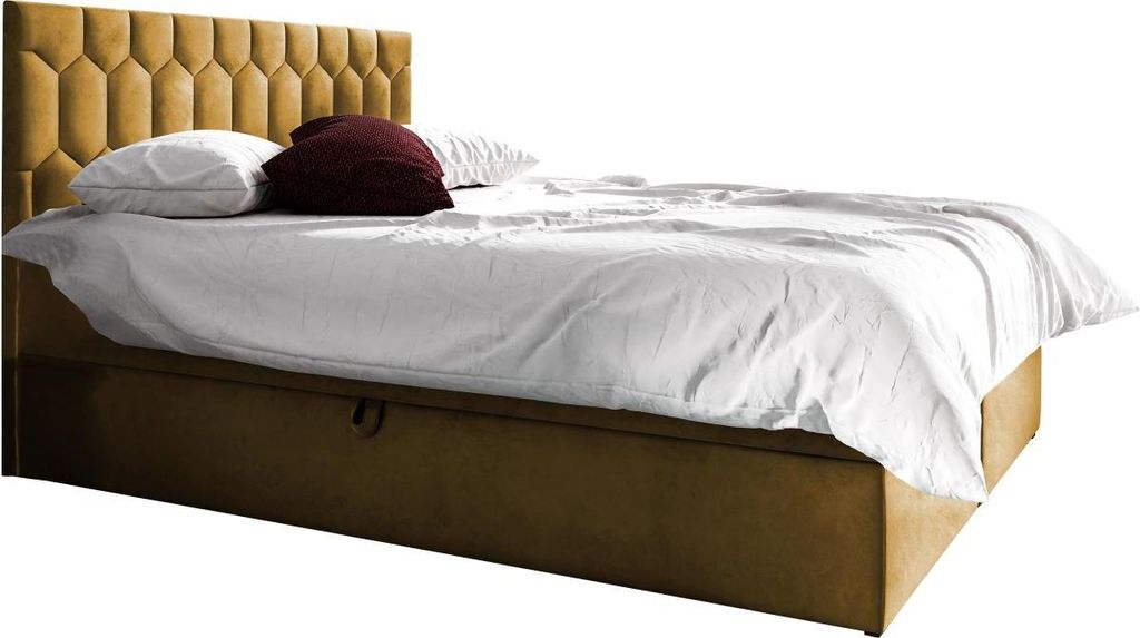 MIRJAN24 Boxspringbett Top M24, Doppelbett mit zwei Bettkästen für die Bettwäsche, Hauptmatratze und Topper, Kopfteil (Fresh 37, Größe: 180x20...