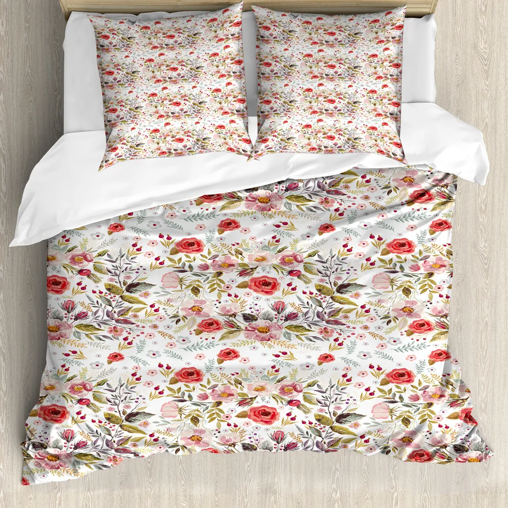 Copripiumino Fiori Acquerello 200x200 ABAKUHAUS Antiallergico