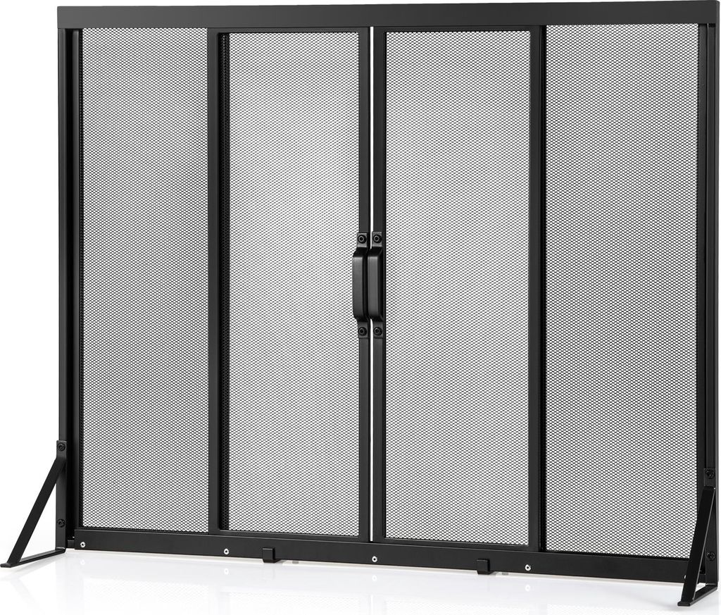 COSTWAY Grille pare-étincelles avec portes coulissantes, 96 Image du produit 