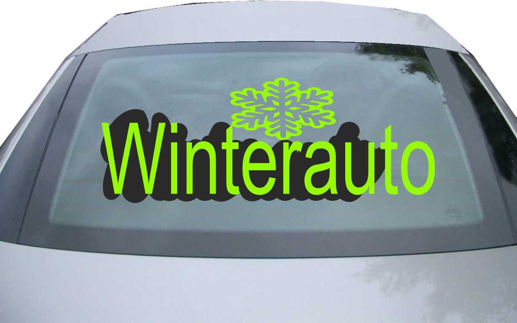Indigos UG - Aufkleber Heckscheibe & Motorklappe DE7138 - neongrün - 600x225 mm - Winterauto - Auto Scheiben Fenster Heckklappe Tuning Racing JDM ...