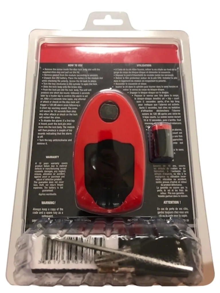 Bloque-disque moto VECTOR The Max Alarm alarme 120dB classe SRA