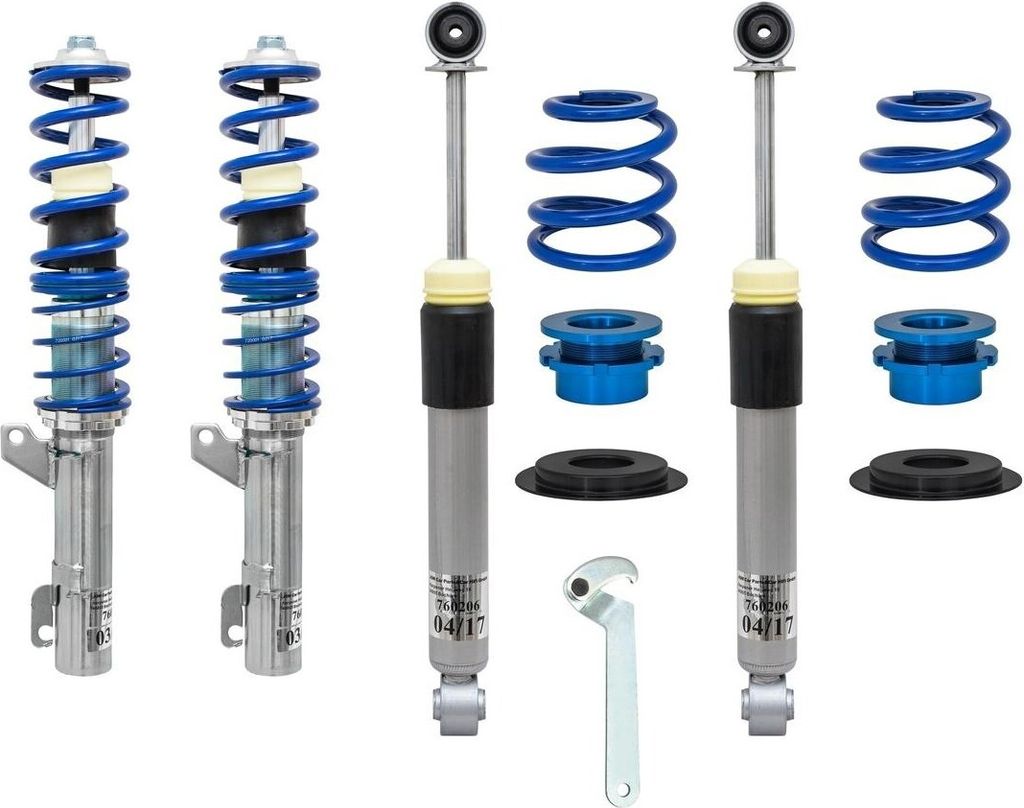 JOM BlueLine Gewindefahrwerk Stoßdämpfer mit Federn für VW Golf IV Schrägheck (1J1) Golf V Schrägheck (1K1)
