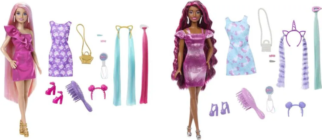Barbie Cheveux de 21 cm - Coffret Totally Hair Mattel avec 15 Accessoires