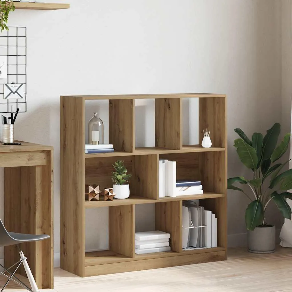Bibliothèque Robuste vidaXL en Bois Composite Finition Chêne 97,5 cm