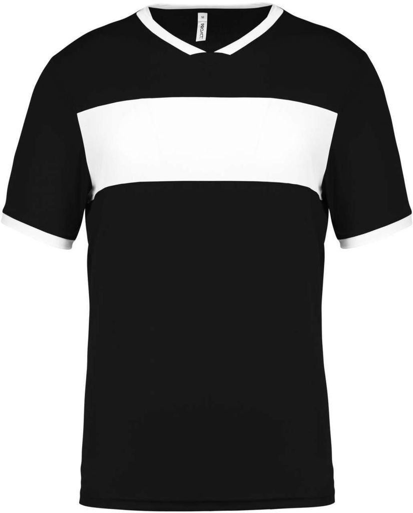 Proact Herren Sport T-Shirt Baumwolle Rundhals Kurzarm Shirt Slim Fit, Größe:2XL, Farbe:Black/White