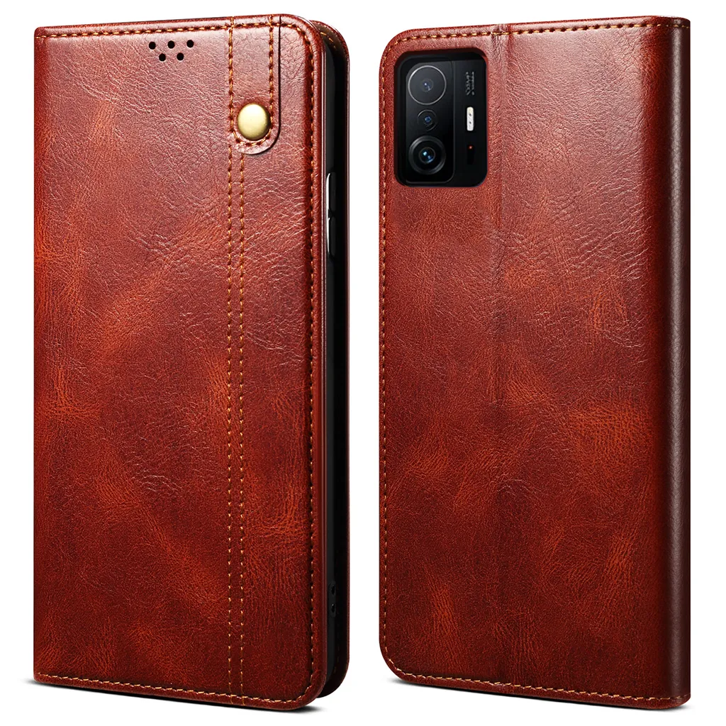 Custodia Rosso Wallet per Xiaomi Mi 11T Pro Pelle Flip Magnetica