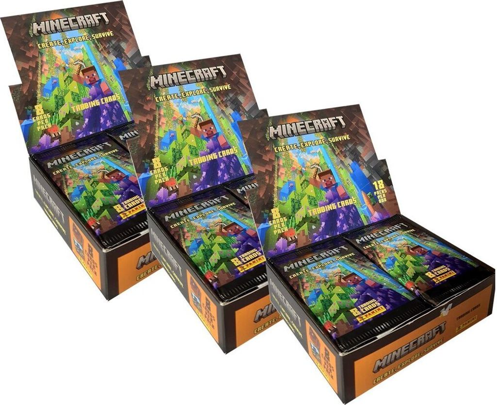 Minecraft - Create Explore Survive Serie 3 Trading Cards - 3 Display (54 Booster)