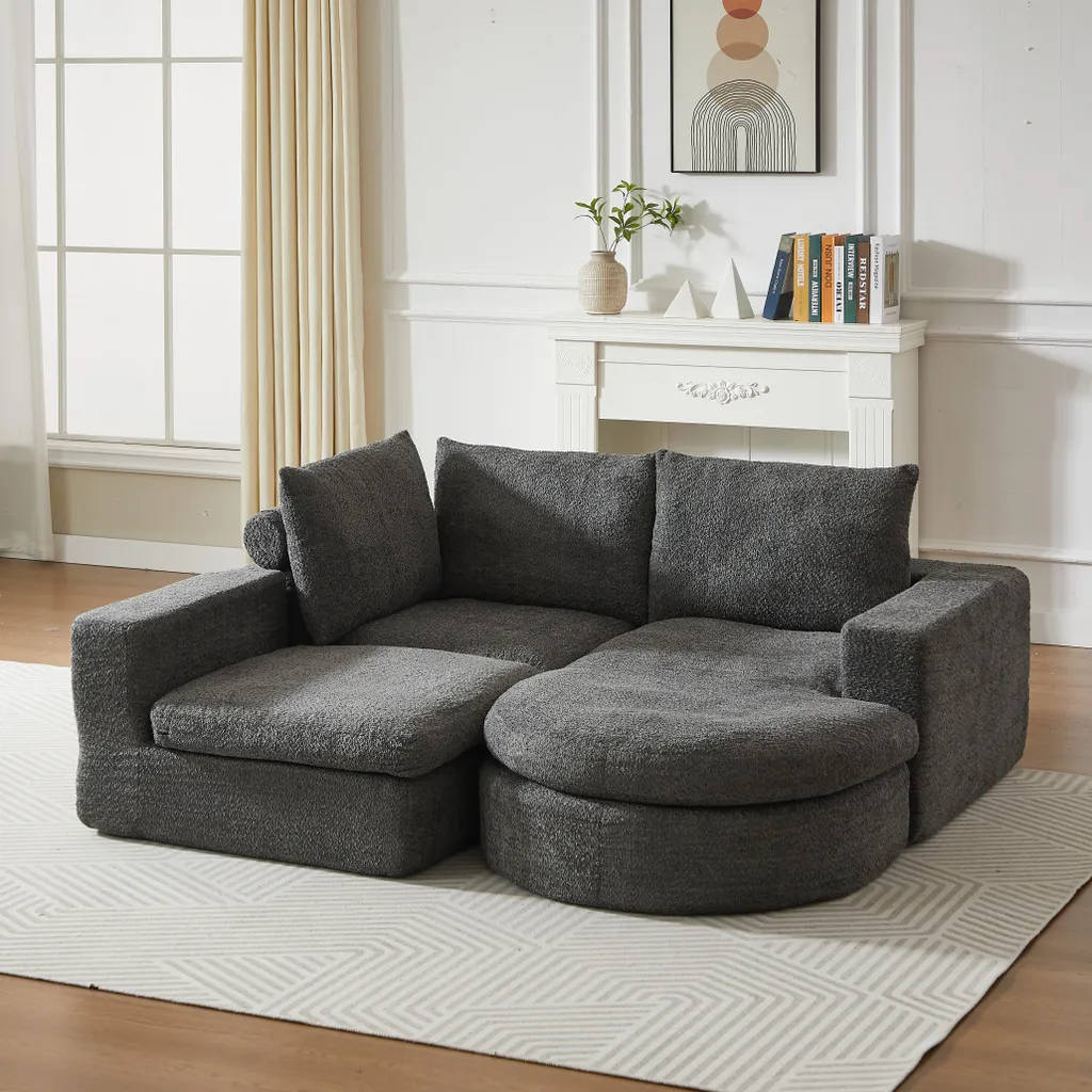 Canapé de Salon Modulable Idéal pour se Relaxer avec Chaise Longue