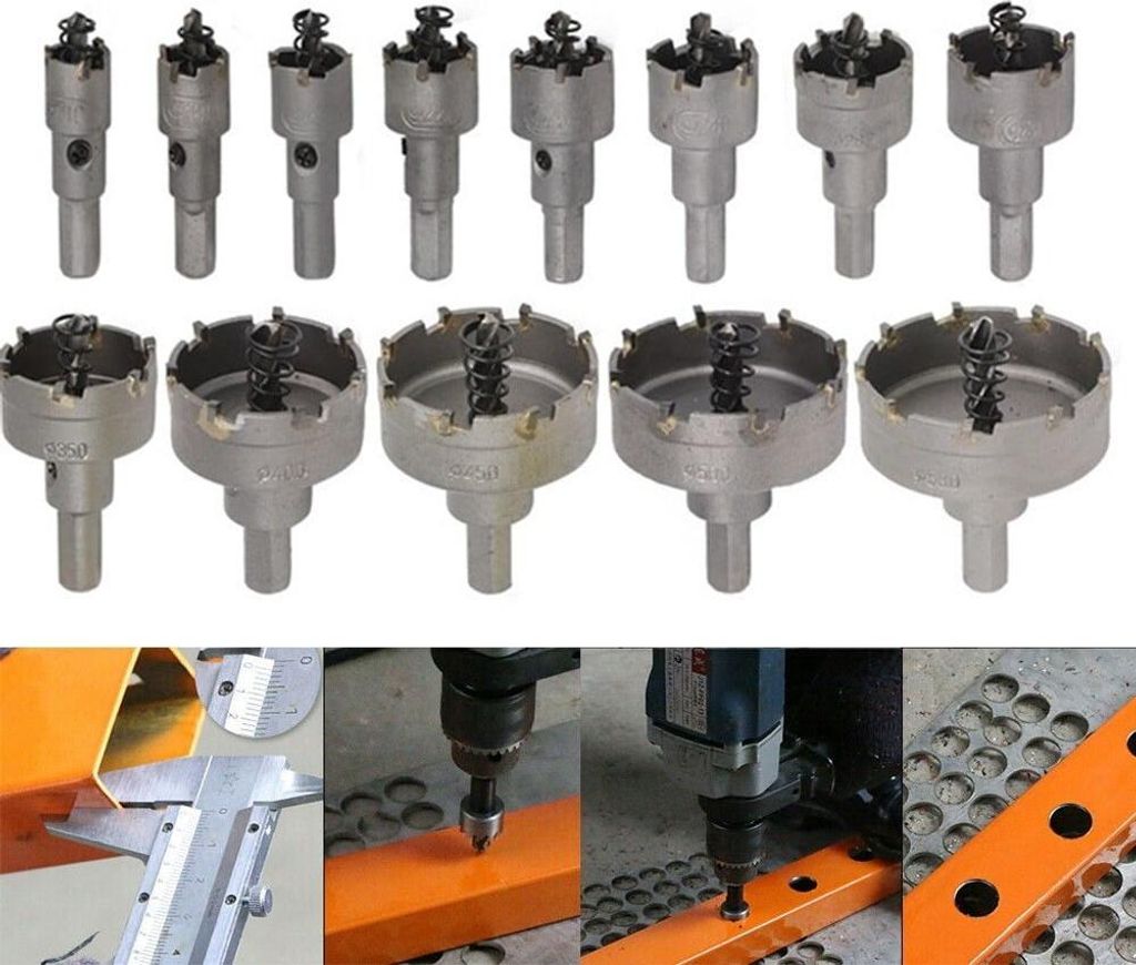 Metallschneider, Hartmetallspitze, Edelstahl-TCT-Bohrer, Lochsägen-Set 15–55 mm