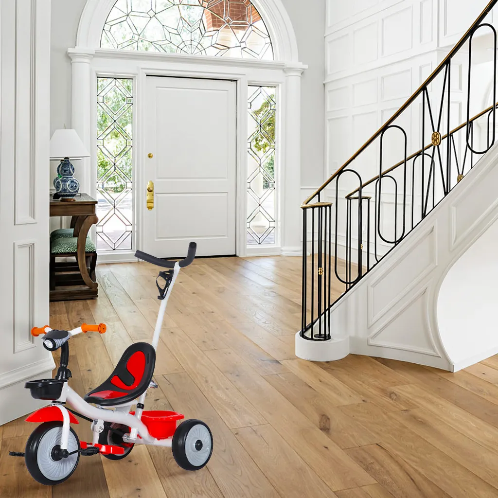 Tricycle Enfants Robuste avec Repose-pieds Intégré Coloris Blanc Rouge - 7
