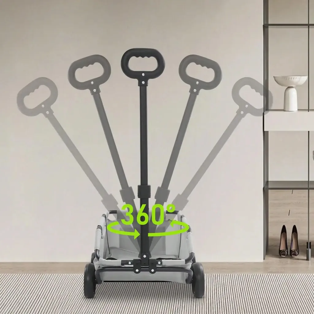 Poussette pour petits animaux pliable et portable avec traction réglable
