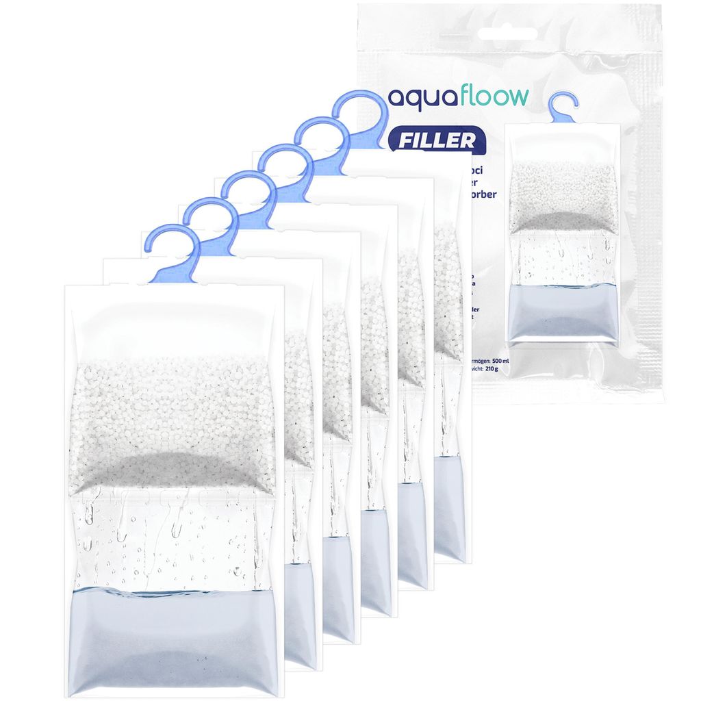 AquaFloow 6x Assorbitore di umidità da appendere da 500 ml Immagine del prodotto 
