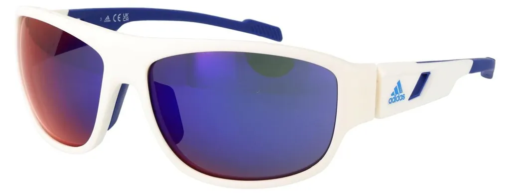 Lunettes de soleil de running Adidas SP0045 21Z blanc mat pour homme