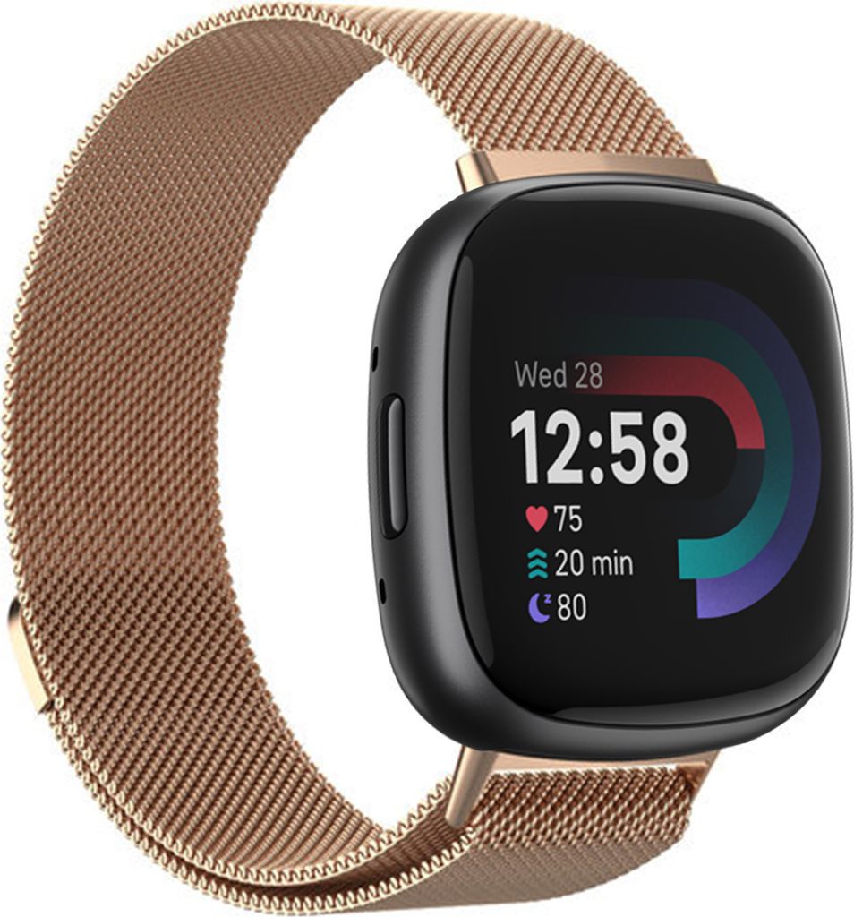 Strap-it Milanese Armband - Kompatibel mit Fitbit Versa 4 Armband Ersatzarmband Edelstahl - Magnetverschluss - Hochwertiges Material - für Armband...
