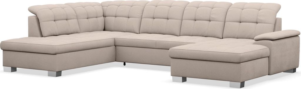 Selsey Jamaal - Wohnlandschaft mit Schlaffunktion und Stauraum, rechtsseitig, beige
