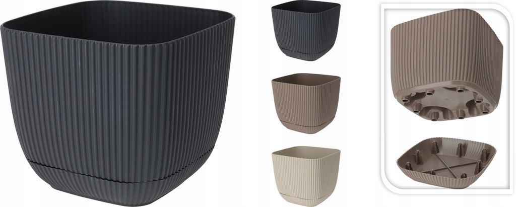 Quadratischer Blumentopf mit Kunststoffboden 11 x 9,5 cm