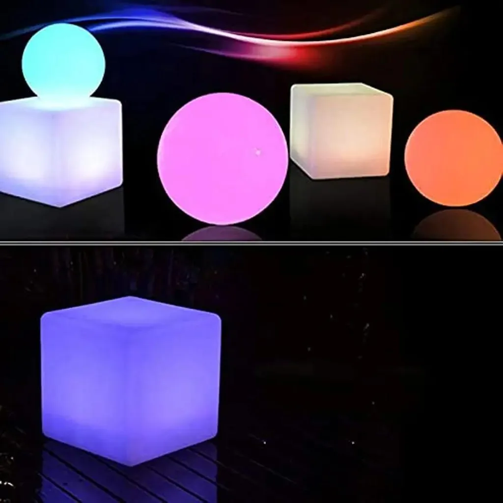Cube LED RGB 16 Couleurs avec Télécommande - Cube Déco Blanc 30 cm - 4