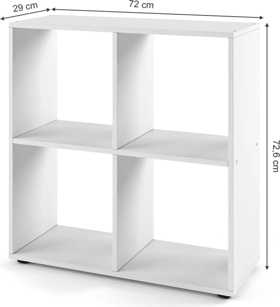 Bibliothèque cube Vicco Tetra 4 cases blanc - Rangement modulaire moderne - 3